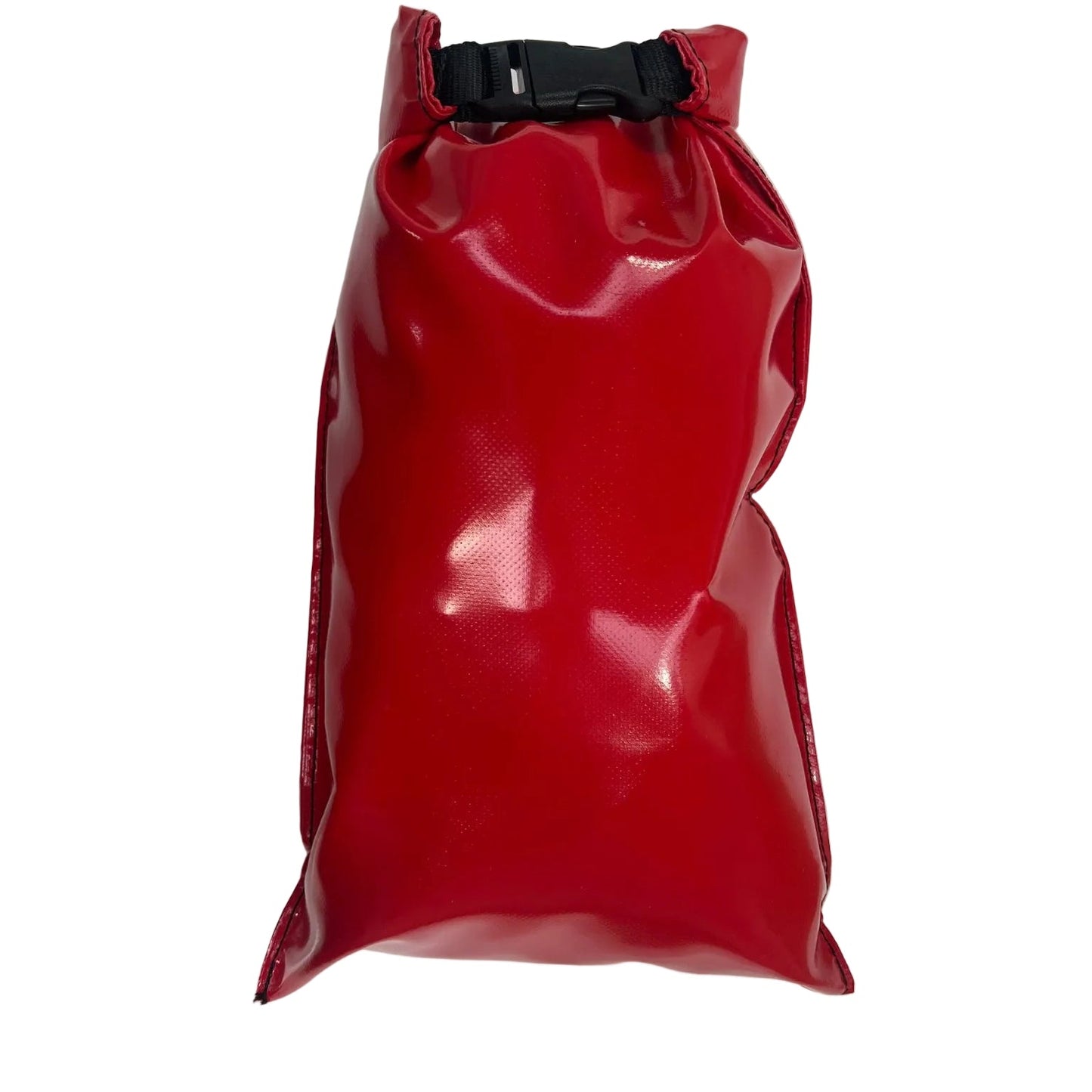 Close-up of the red reinforced PVC section and black buckle on a Hughes 500 rotor blade tie-down.