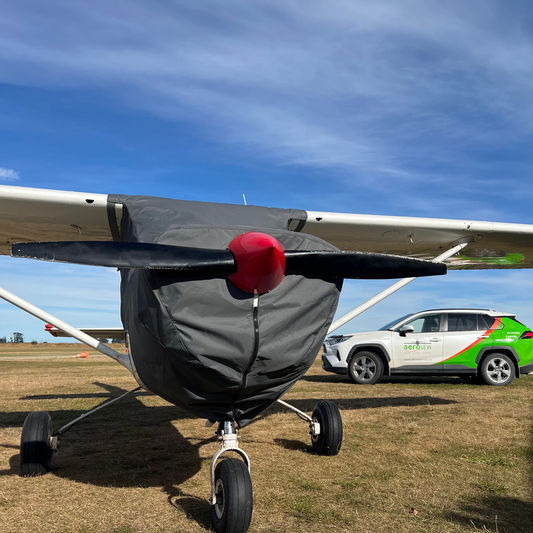 Aerosew Cessna C 152 Canopy Cover Front plane with company car in background