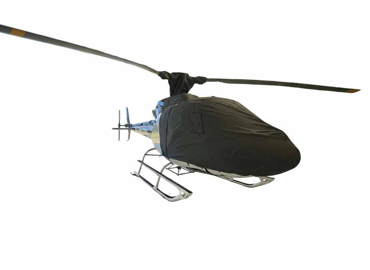 Squirrel B3 Helicopter with aerosew cover on a white background