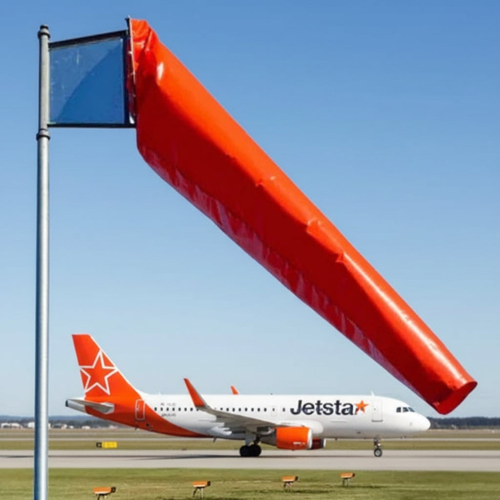large-close-up-orange-windsock-jetstar aircraft-in-background