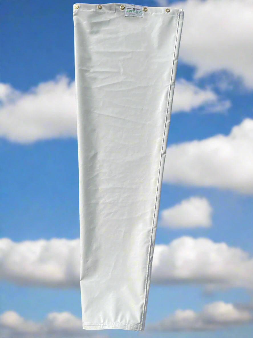 closeup-of-white-windsock-on-black-background